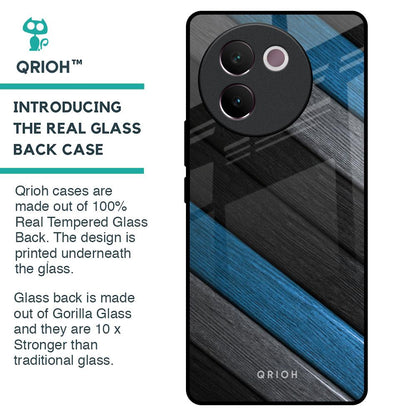 Multicolor Wooden Effect Glass Case for Vivo V30e