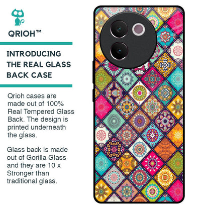 Multicolor Mandala Glass Case for Vivo V30e