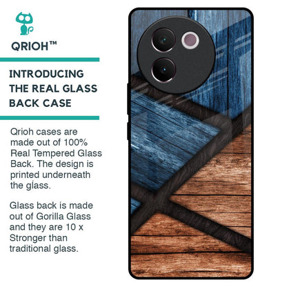 Wooden Tiles Glass Case for Vivo V30e