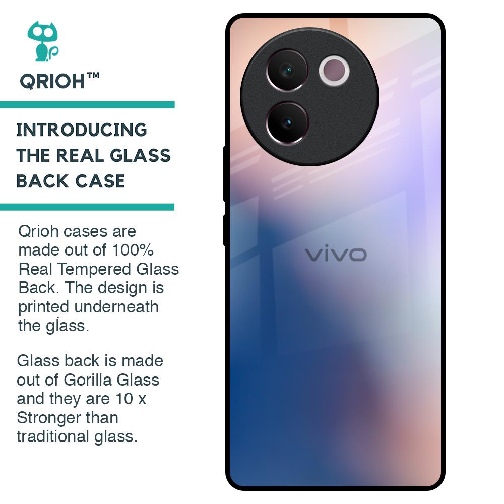 Blue Mauve Gradient Glass Case for Vivo V30e