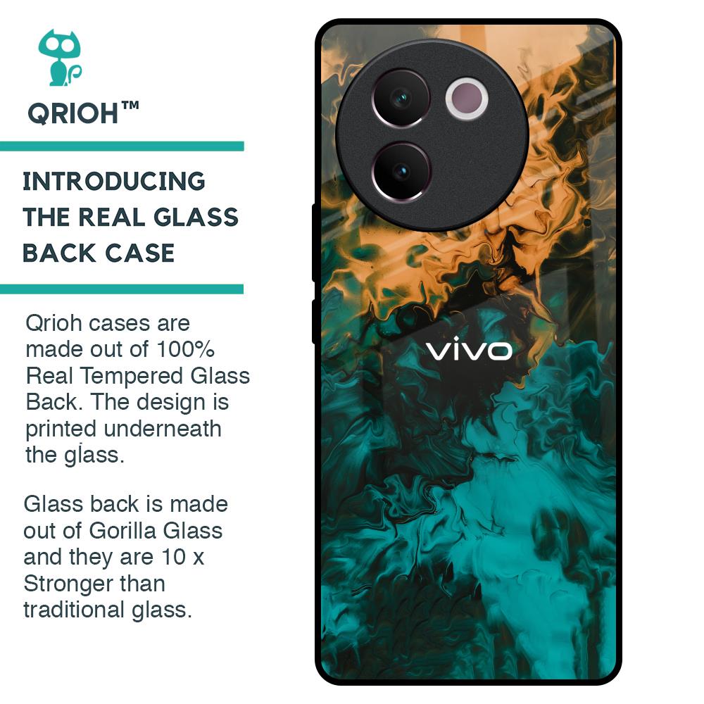 Watercolor Wave Glass Case for Vivo V30e