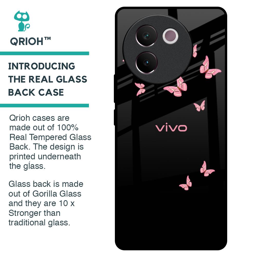 Fly Butterfly Glass Case for Vivo V30e
