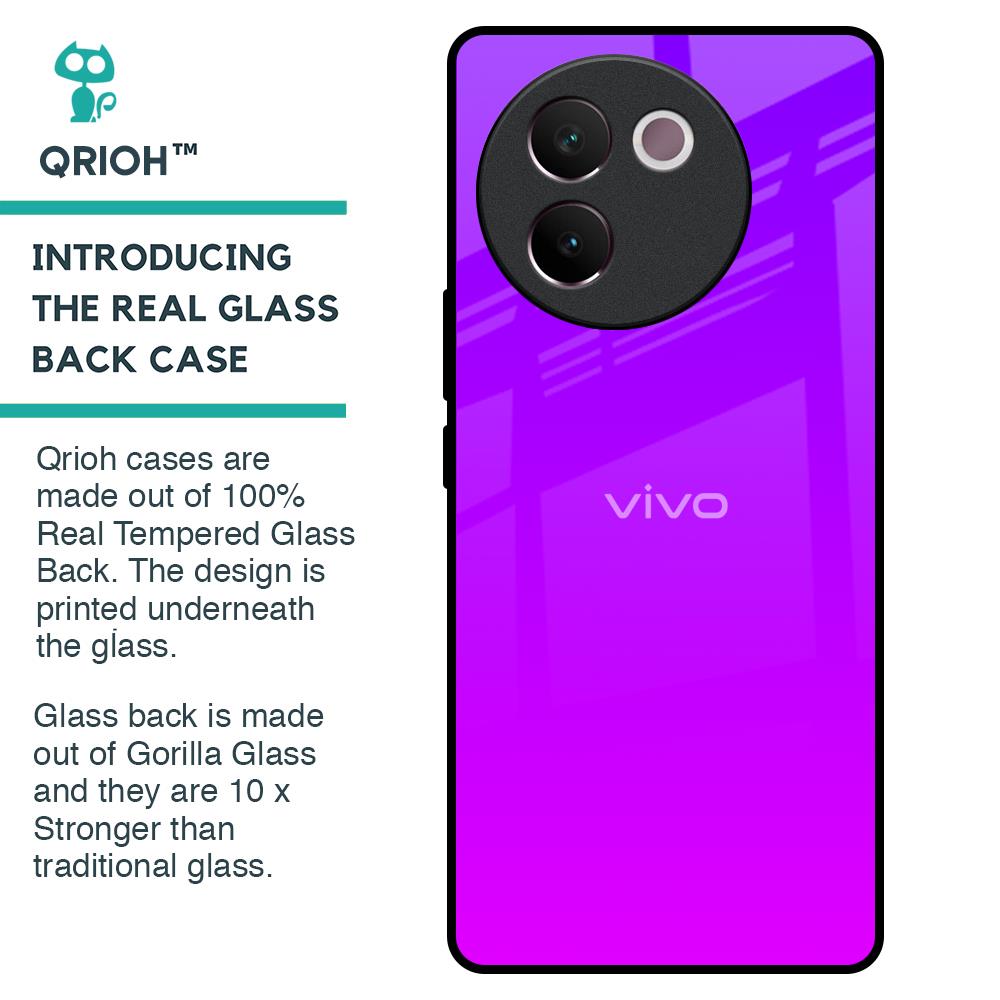 Purple Pink Glass Case for Vivo V30e