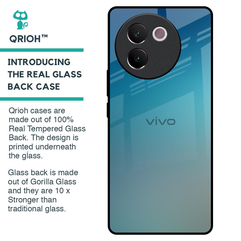 Sea Theme Gradient Glass Case for Vivo V30e