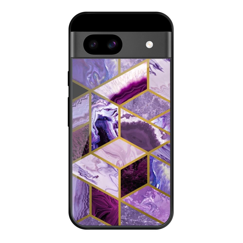 Purple Rhombus Marble Google Pixel 8A Glass Cases & Covers Online