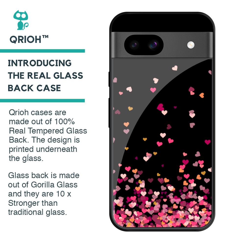 Heart Rain Fall Glass Case for Google Pixel 8A