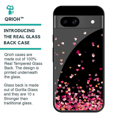Heart Rain Fall Glass Case for Google Pixel 8A