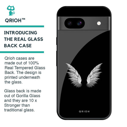 White Angel Wings Glass Case for Google Pixel 8A