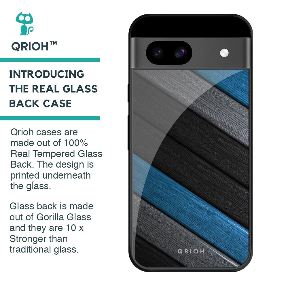Multicolor Wooden Effect Glass Case for Google Pixel 8A