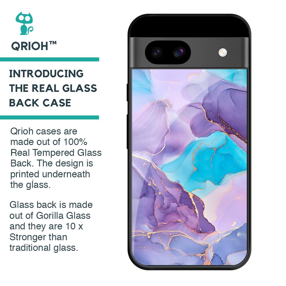 Alcohol ink Marble Glass Case for Google Pixel 8A