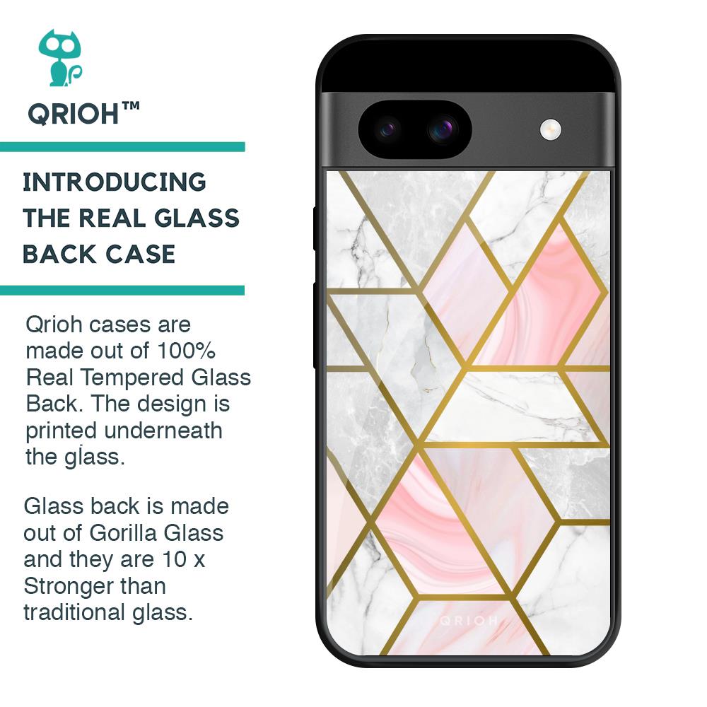 Geometrical Marble Glass Case for Google Pixel 8A