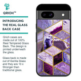 Purple Rhombus Marble Glass Case for Google Pixel 8A