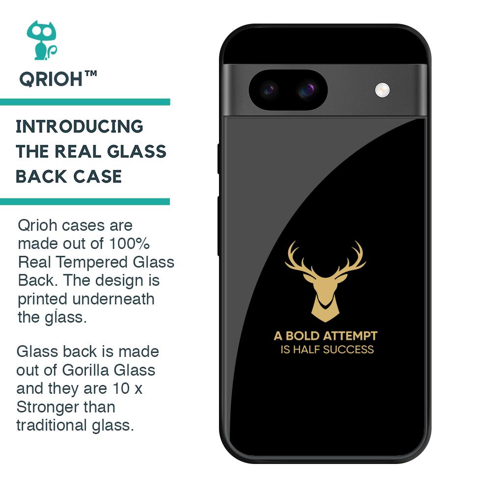 Black Gold Deer Glass Case for Google Pixel 8A
