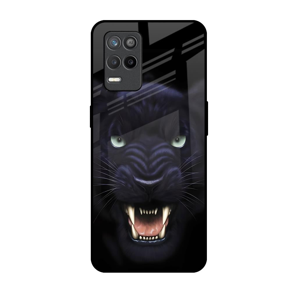 Angry Black Leopard Realme Narzo 30 5G Glass Back Cover Online