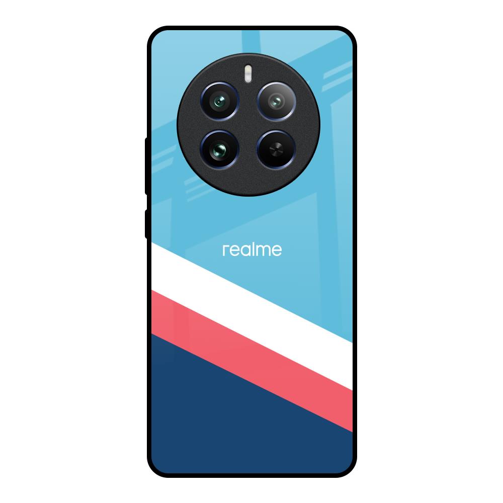 Pink & White Stripes Realme P1 5G Glass Back Cover Online