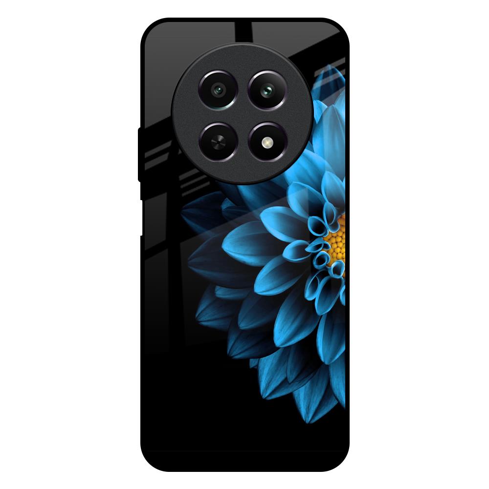 Half Blue Flower Realme Narzo N65 5G Glass Back Cover Online