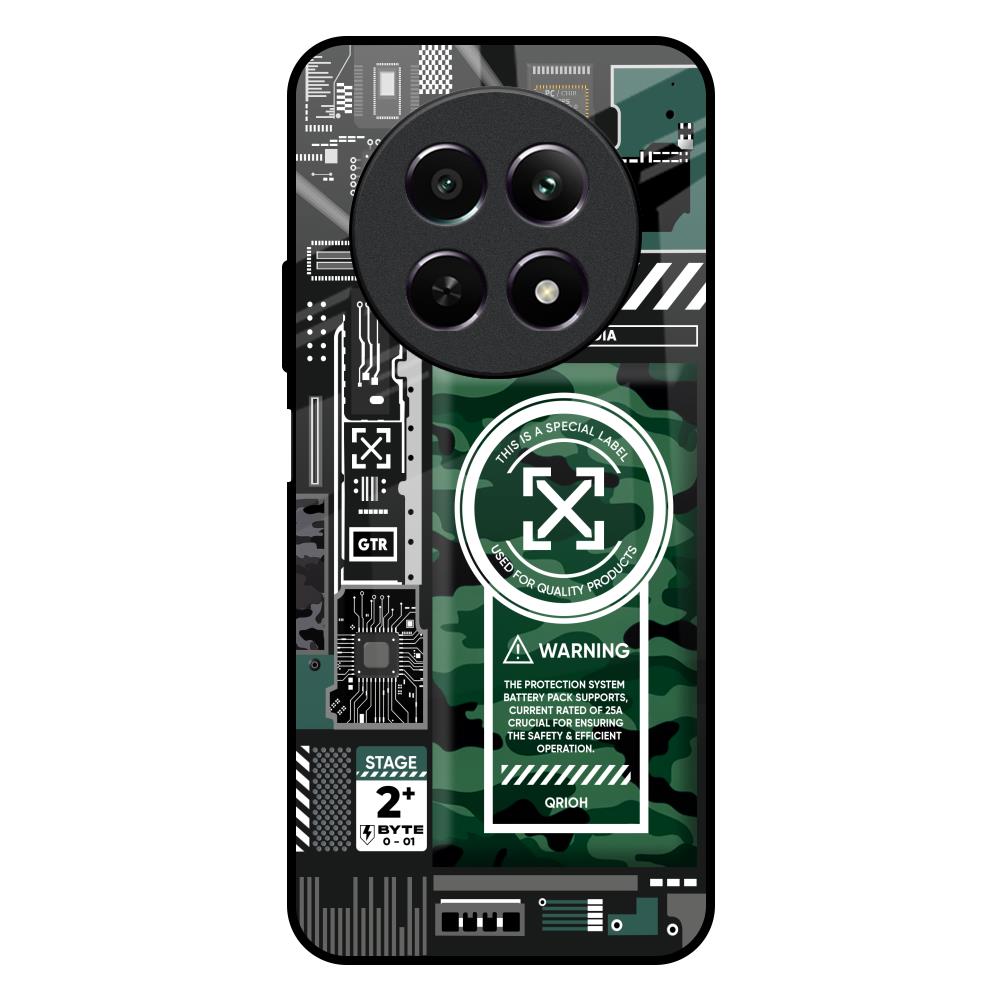 Green Camo Circuit Realme Narzo N65 5G Glass Back Cover Online