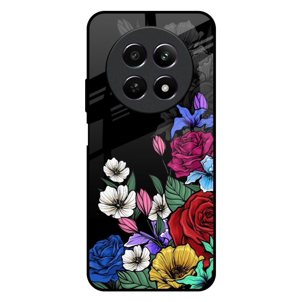 Rose Flower Bunch Art Realme 12X 5G Glass Back Cover Online