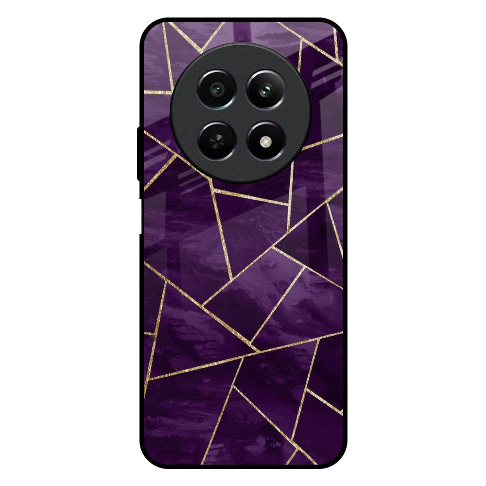 Geometric Purple Realme 12X 5G Glass Back Cover Online