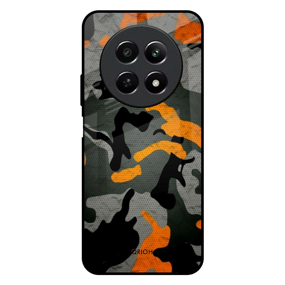 Camouflage Orange Realme 12X 5G Glass Back Cover Online