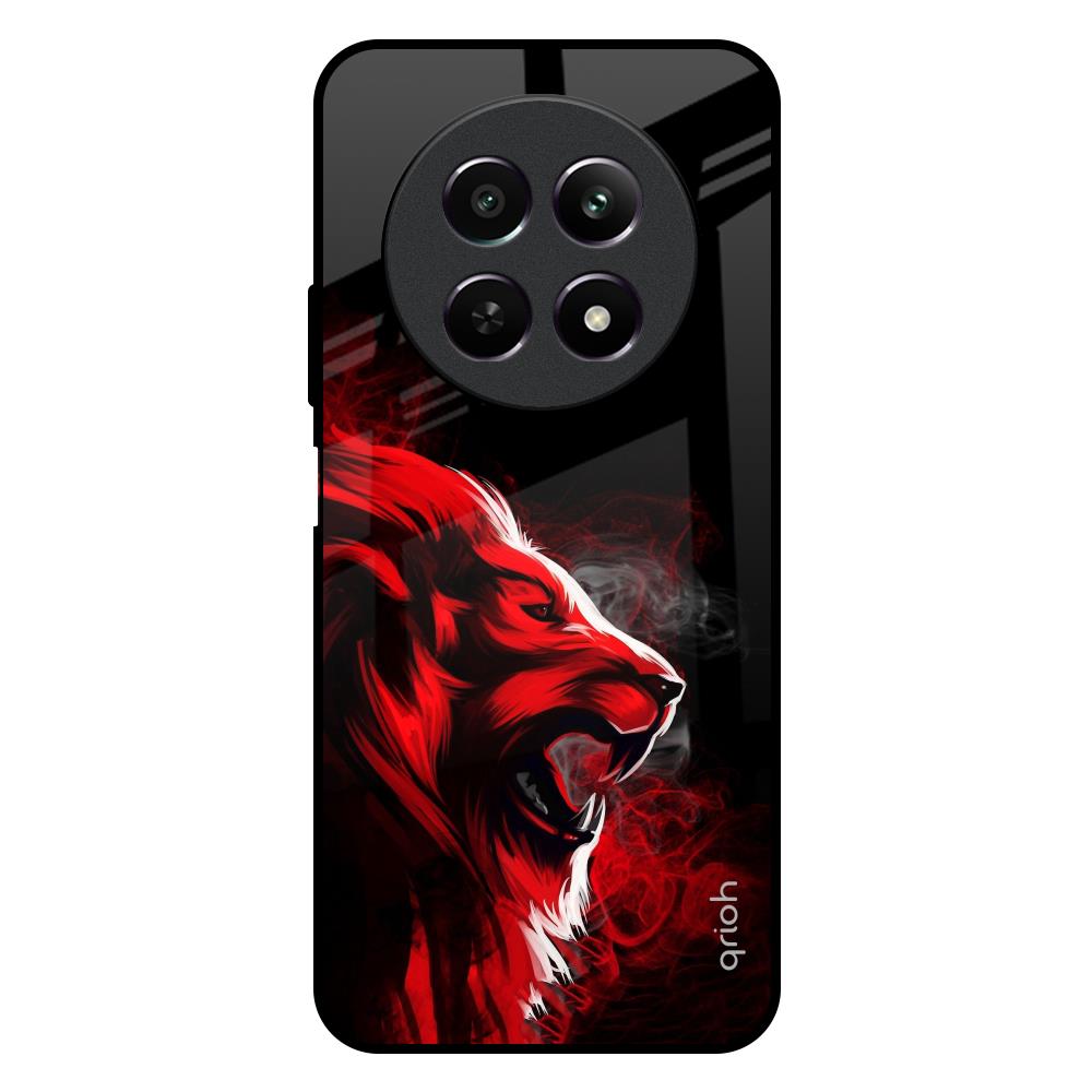 Red Angry Lion Realme 12X 5G Glass Back Cover Online