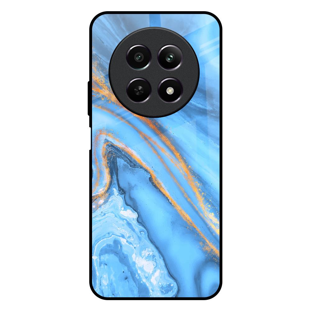 Vibrant Blue Marble Realme 12X 5G Glass Back Cover Online
