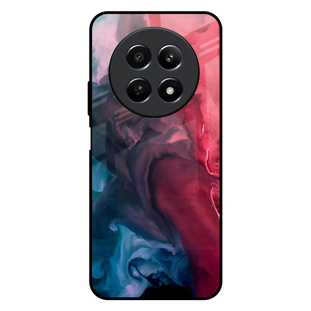 Blue & Red Smoke Realme 12X 5G Glass Back Cover Online