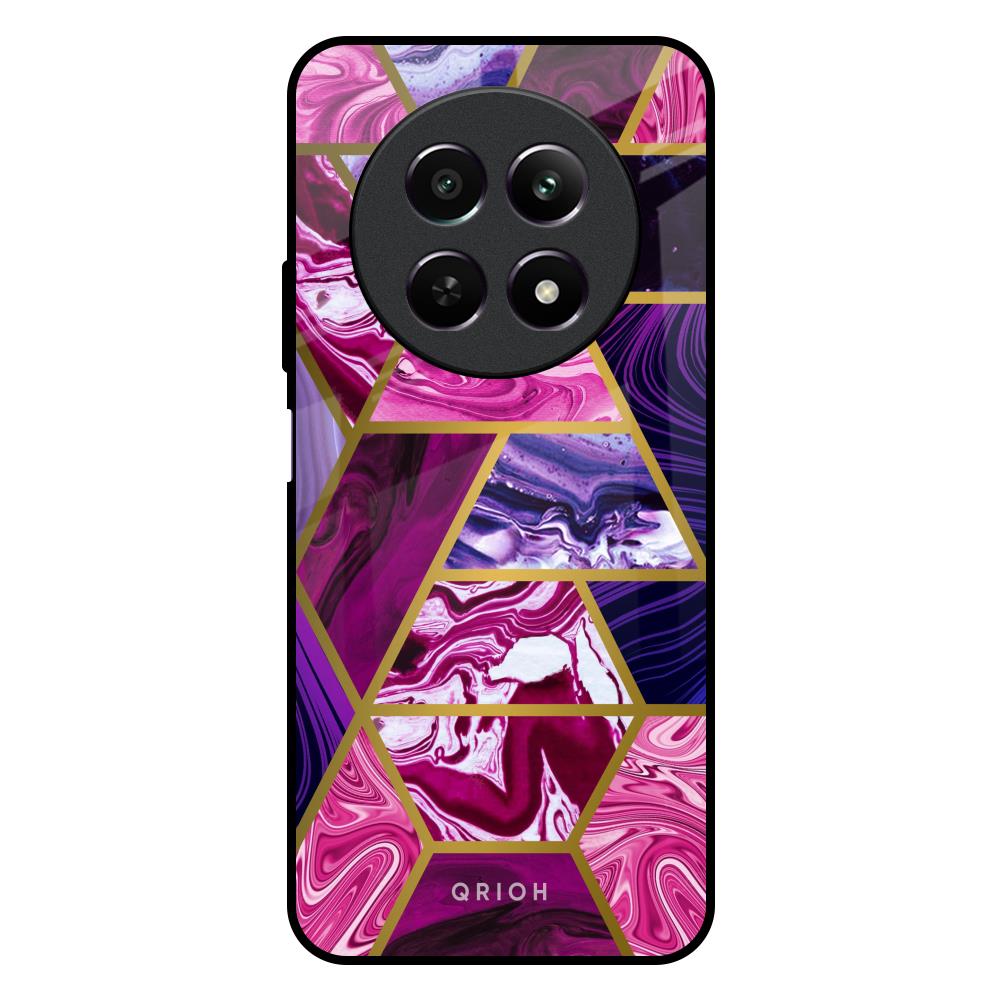 Electroplated Geometric Marble Realme 12X 5G Glass Back Cover Online