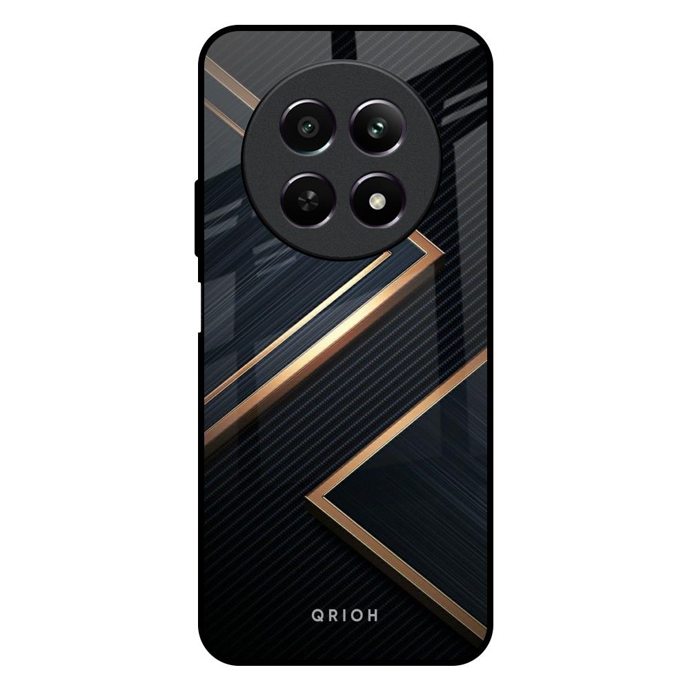 Sleek Golden & Navy Realme 12X 5G Glass Back Cover Online