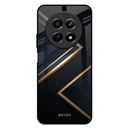 Sleek Golden & Navy Realme 12X 5G Glass Back Cover Online