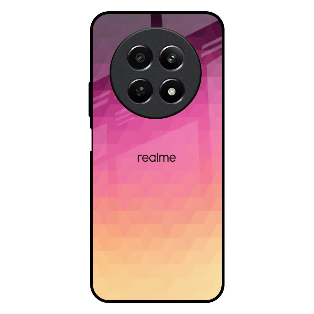 Geometric Pink Diamond Realme 12X 5G Glass Back Cover Online