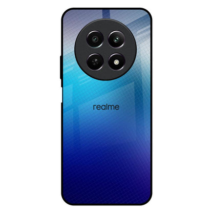 Blue Rhombus Pattern Realme C65 5G Glass Back Cover Online