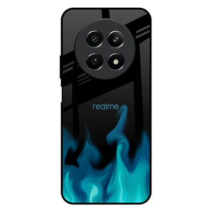 Teal Flames Realme C65 5G Glass Back Cover Online