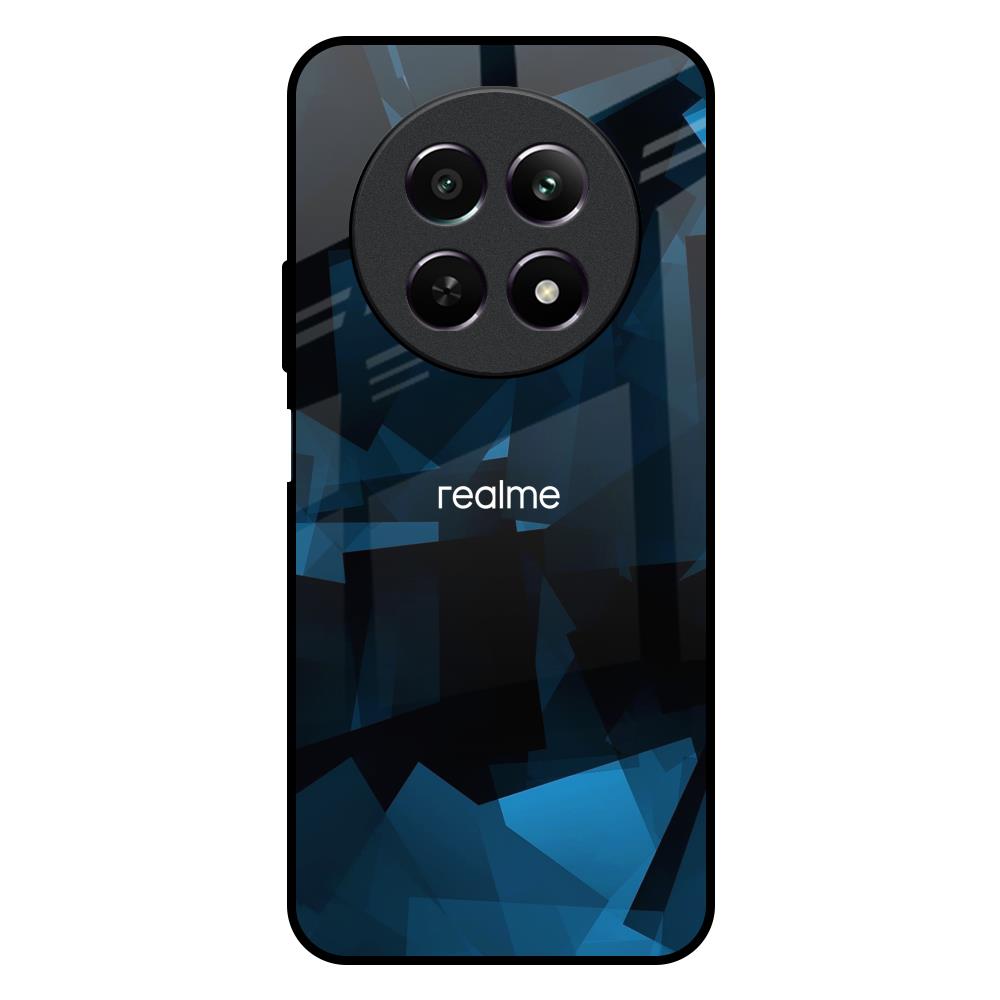 Polygonal Blue Box Realme C65 5G Glass Back Cover Online