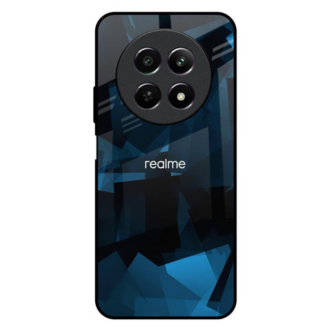Polygonal Blue Box Realme C65 5G Glass Back Cover Online
