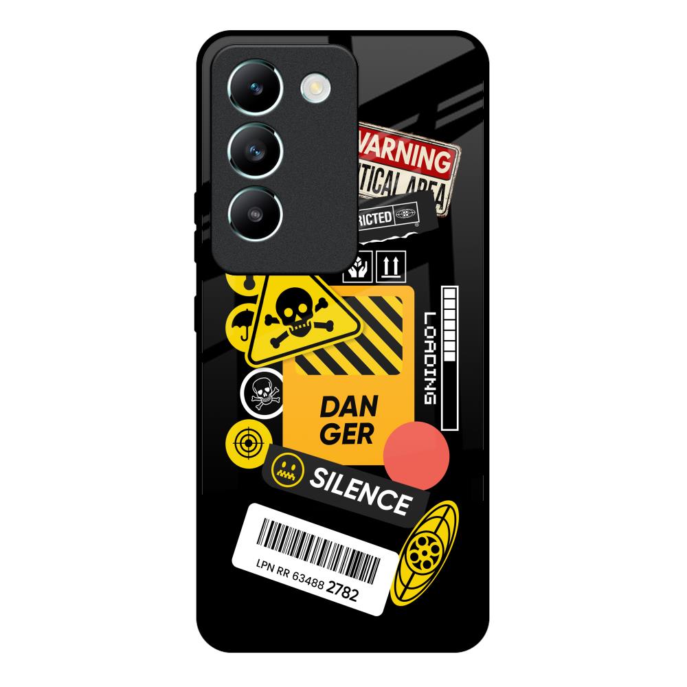 Danger Signs Vivo Y200e 5G Glass Back Cover Online