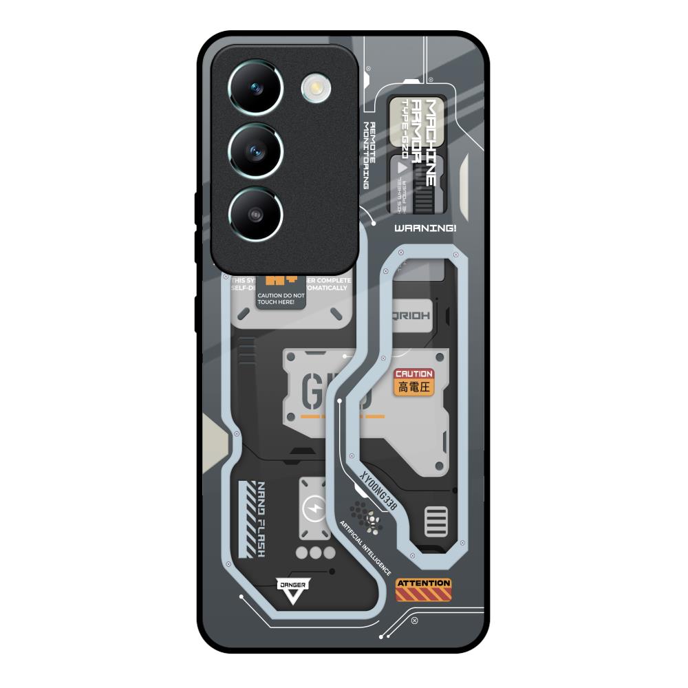 Retro Futuristic Vivo Y200e 5G Glass Back Cover Online