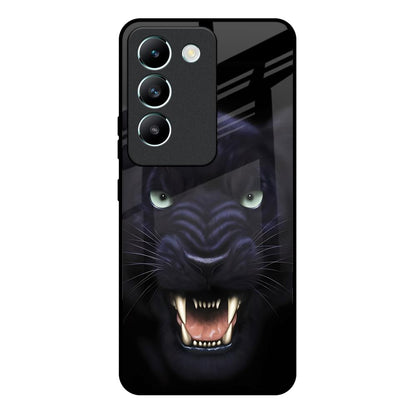 Angry Black Leopard Vivo Y200e 5G Glass Back Cover Online