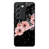 Floral Black Band Vivo Y200e 5G Glass Back Cover Online