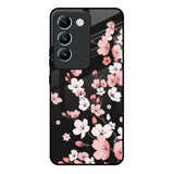 Black Cherry Blossom Vivo Y200e 5G Glass Back Cover Online