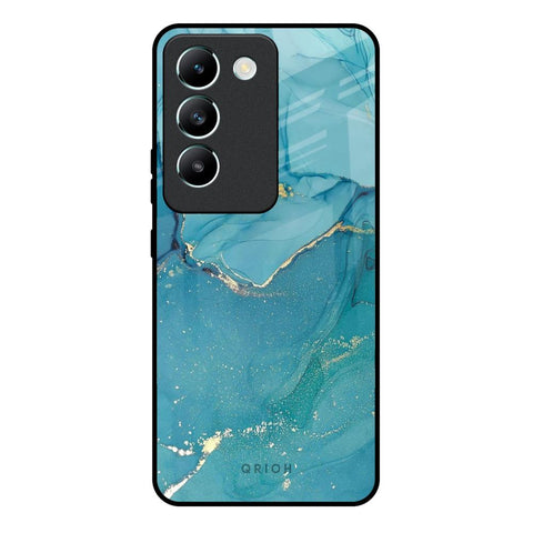 Blue Golden Glitter Vivo Y200e 5G Glass Back Cover Online