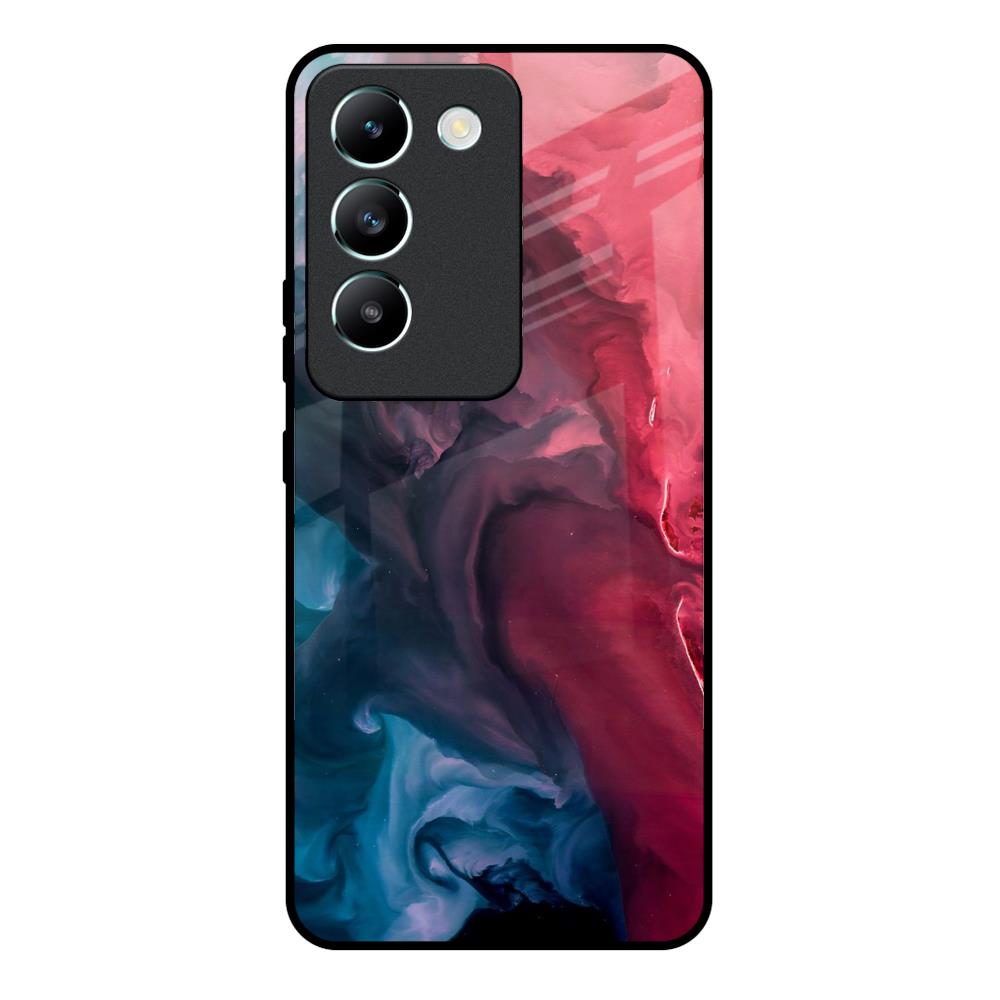 Blue & Red Smoke Vivo Y200e 5G Glass Back Cover Online