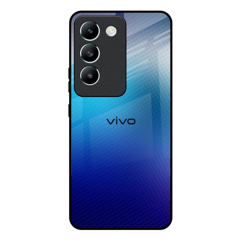 Blue Rhombus Pattern Vivo Y200e 5G Glass Back Cover Online