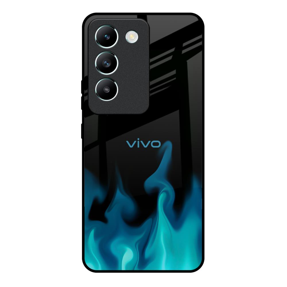 Teal Flames Vivo Y200e 5G Glass Back Cover Online