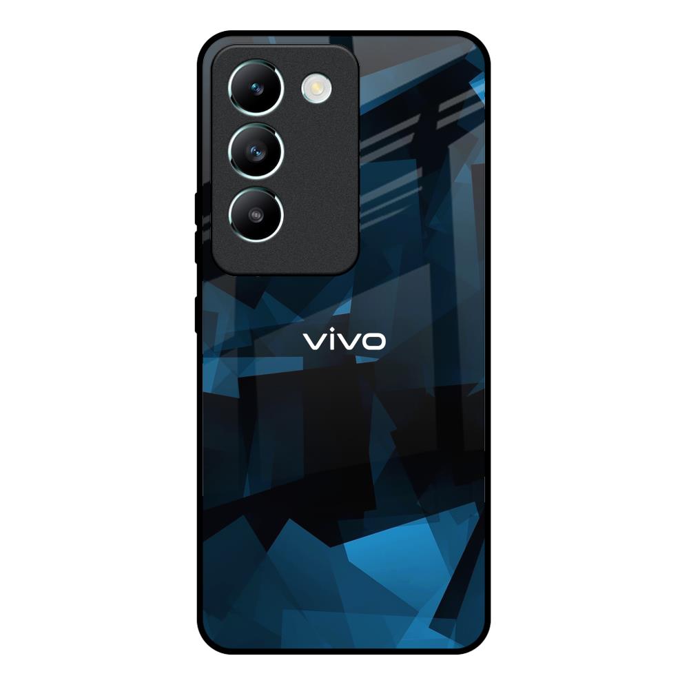 Polygonal Blue Box Vivo Y200e 5G Glass Back Cover Online