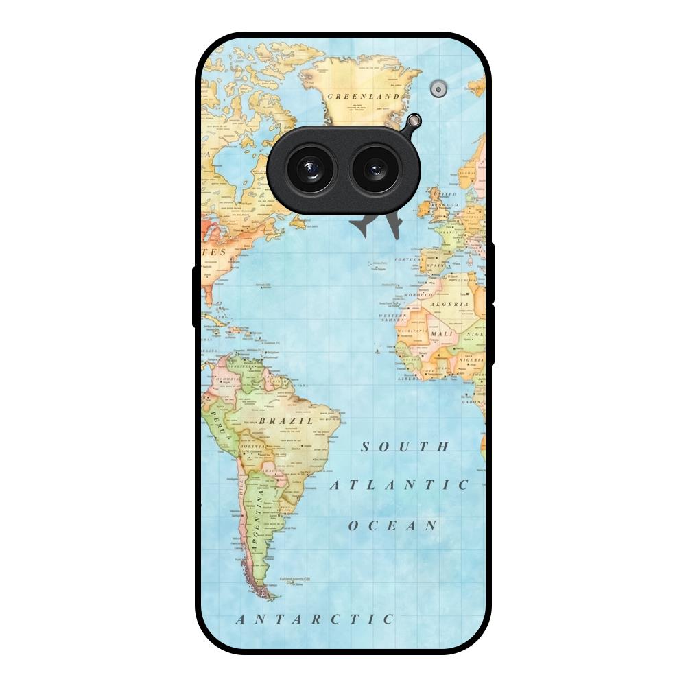 Travel Map Nothing Phone 2a Plus Glass Back Cover Online