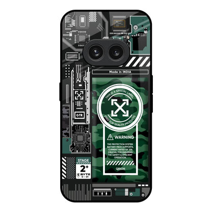 Green Camo Circuit Nothing Phone 2a Plus Glass Back Cover Online