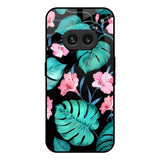 Tropical Leaves & Pink Flowers Nothing Phone 2a Plus Glass Back Cover Online