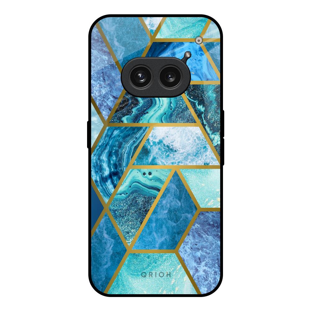 Turquoise Geometrical Marble Nothing Phone 2a Plus Glass Back Cover Online