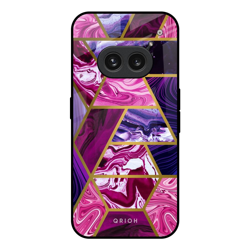 Electroplated Geometric Marble Nothing Phone 2a Plus Glass Back Cover Online